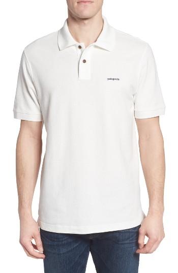 Men's Patagonia Belwe Relaxed Fit Pique Polo - White