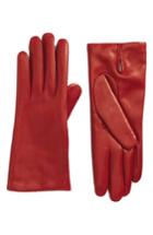 Women's Max Mara Ragusa Leather Gloves - Red