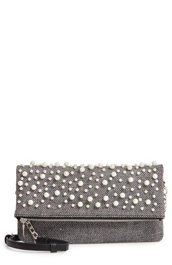 Sole Society Kylia Woven Foldover Clutch - Black