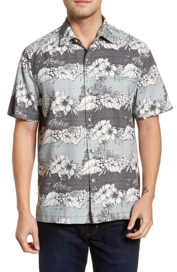 Men's Tommy Bahama Sky Vines Silk Blend Camp Shirt - Grey