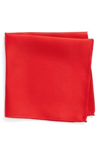 Men's Nordstrom Men's Shop King Twill Silk Pocket Square, Size - Red