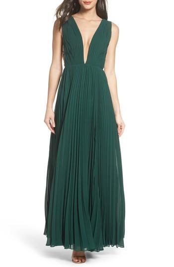 Women's Fame & Partners Allegra Pleat Gown - Green