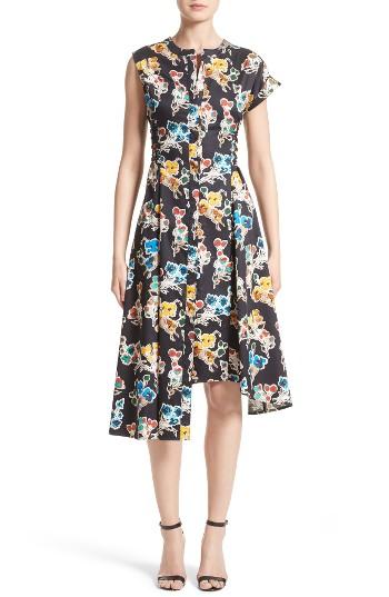 Women's Jason Wu Floral Print Asymmetrical Cotton Dress