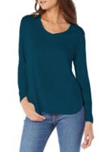 Women's Michael Stars Slub Knit Tee, Size - Black