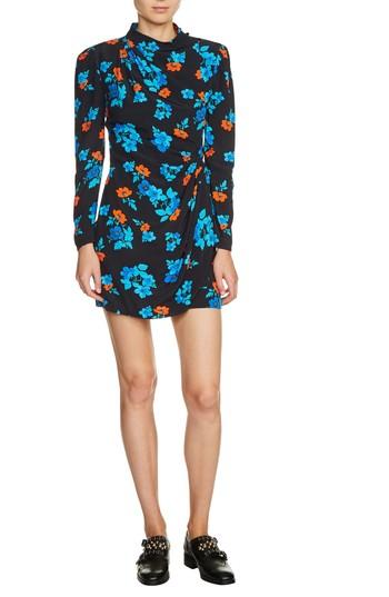 Women's Maje Floral Faux Wrap Dress - Blue