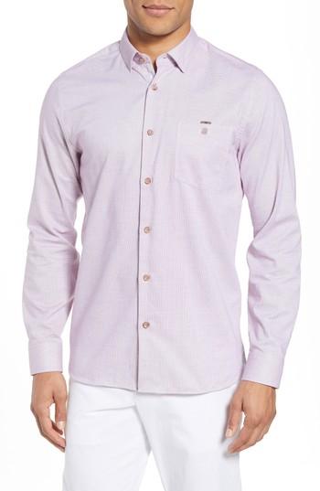 Men's Ted Baker London Slim Fit Textured Sport Shirt (xl) - Pink