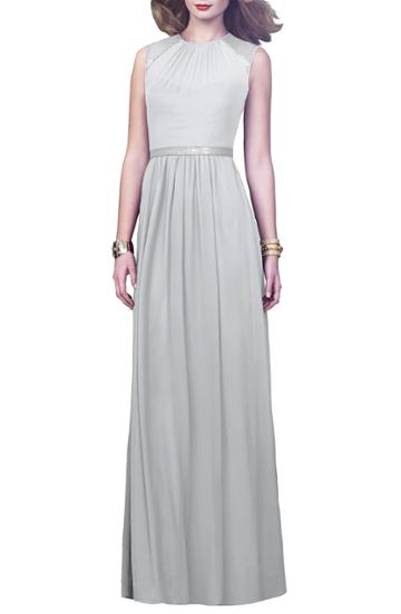 Women's Dessy Collection Embellished Open Back Gown (similar To 14w) - Grey