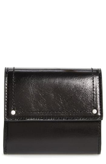 Women's Treasure & Bond Tracy Leather Trifold Wallet - Black