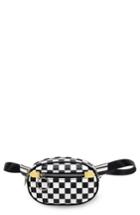Like Dreams Checkered Faux Leather Belt Bag - White