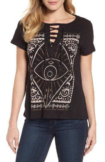Women's Lucky Brand Spiritual Graphic Tee - Black