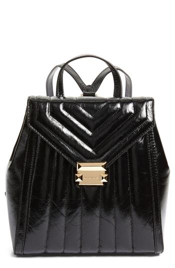 Michael Michael Kors Whitney Quilted Leather Backpack - Black