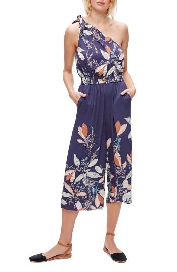 Women's Free People Island Time One-shoulder Romper - Blue