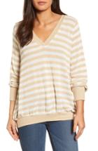 Women's Caslon Double V-neck Relaxed Pullover, Size - Beige