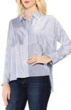 Women's Two By Vince Camuto Mix Stripe Button Down Shirt, Size - Blue