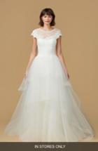 Women's Nouvelle Amsale Natasha Lace & Horsehair Tulle Ballgown, Size In Store Only - Ivory