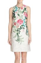 Women's Eliza J Placed Floral Print Stretch A-line Dress