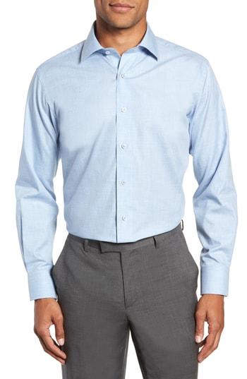 Men's Lorenzo Uomo Trim Fit Solid Dress Shirt - 34 - Blue