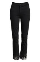 Women's Mother The Rascal High Waist Fringe Hem Jeans - Black