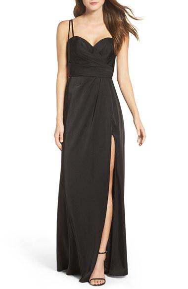 Women's La Femme Ruched Bodice Gown