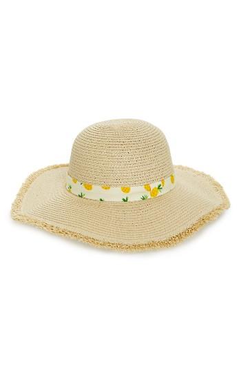 Women's Bp. Novelty Band Floppy Straw Hat - Beige