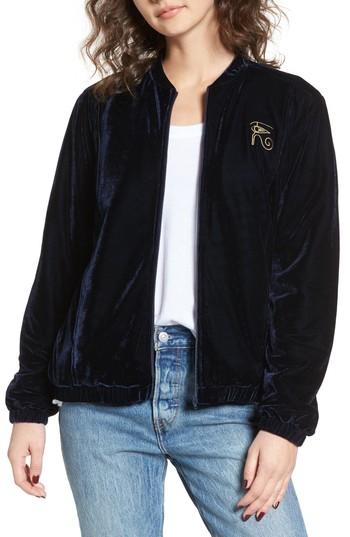Women's Obey Spades Velvet Jacket - Blue