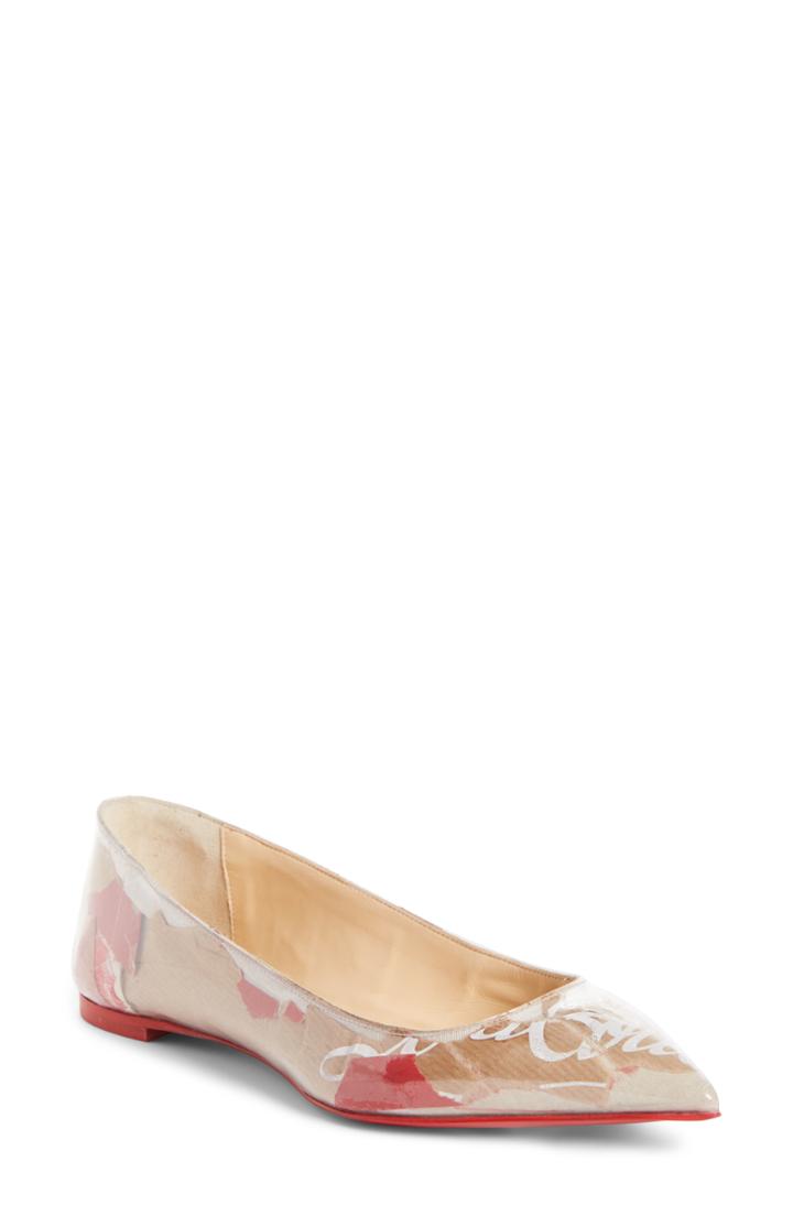 Women's Christian Louboutin Ballalla Kraft Logo Flat
