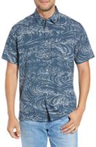 Men's Quiksilver Waterman Collection Wind & Waves Fit Sport Shirt, Size Large - Blue