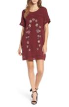 Women's Love, Fire Embroidered Dress - Burgundy