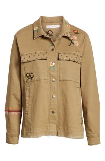 Women's Billy T Embroidery Stud Detail Cotton Twill Jacket