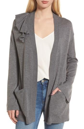 Women's Chelsea28 Ruffle Cardigan, Size - Grey