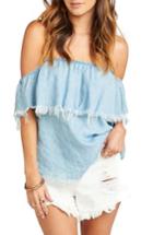Women's Show Me Your Mumu Chiquita Off The Shoulder Top - Blue