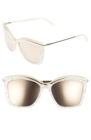 Women's Ted Baker London 55mm Cat Eye Sunglasses - Bone