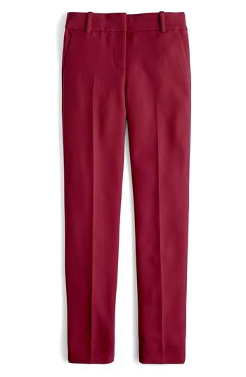 Petite Women's J.crew Cameron Four Season Crop Pants P - Burgundy