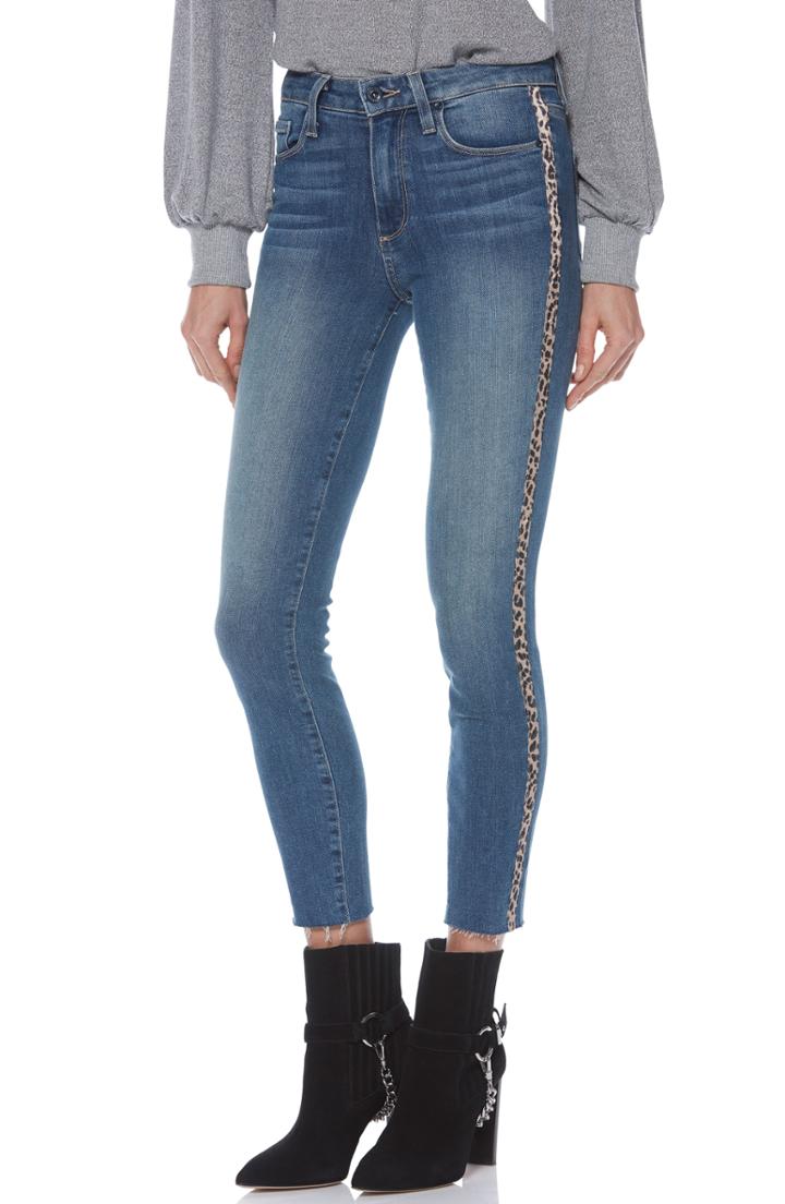 Women's Paige Hoxton High Waist Raw Hem Crop Skinny Jeans - Blue