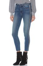 Women's Paige Hoxton High Waist Raw Hem Crop Skinny Jeans - Blue