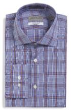 Men's John W. Nordstrom Trim Fit Plaid Dress Shirt .5 32/33 - Brown