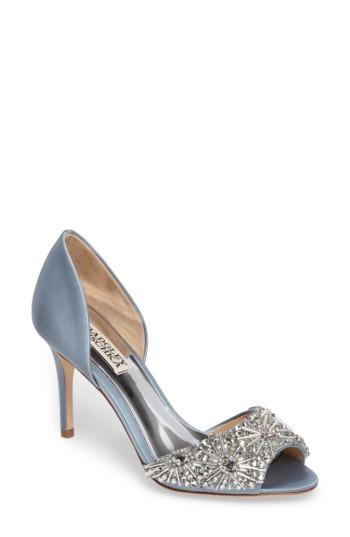 Women's Badgley Mischka Maria Embellished D'orsay Pump .5 M - Blue