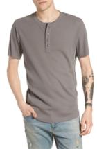 Men's Treasure & Bond Ribbed Henley T-shirt, Size - Grey