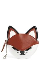 Women's Nordstrom Fox Faux Leather Coin Purse - Orange
