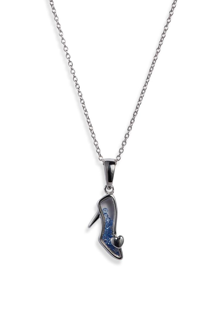 Women's Disney Princess Slipper Color Crystal Pendant Necklace