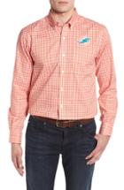 Men's Cutter & Buck Miami Dolphins - League Regular Fit Sport Shirt, Size - Orange