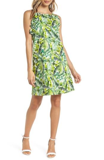 Women's Clover And Sloane Ruffle Top Shift Dress - Green