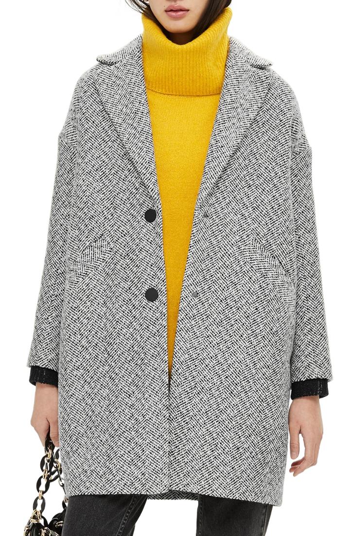 Women's Topshop Herringbone Check Coat