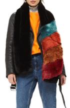 Women's Topshop Colorblock Faux Fur Scarf, Size - Black