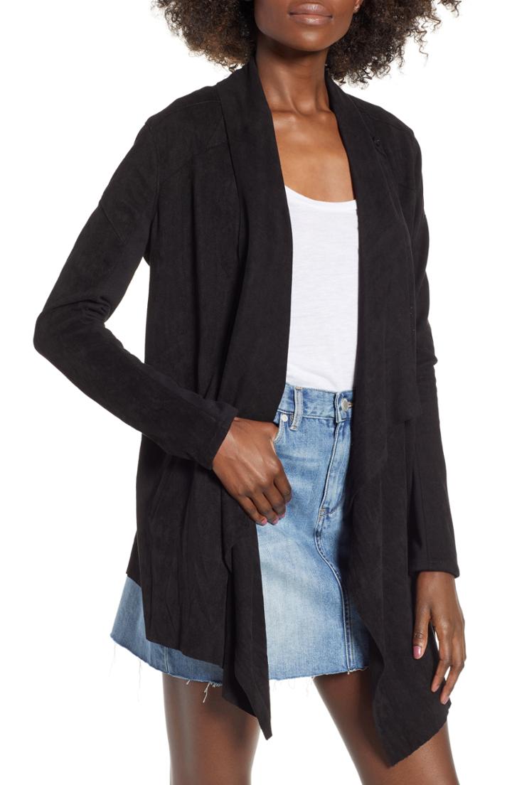 Women's Blanknyc No Limit Suede Moto Jacket, Size - Red