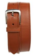 Men's Shinola Double Stitch Leather Belt - Bourbon