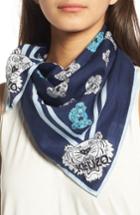 Women's Kenzo 'tiger Bandana' Cotton & Silk Scarf, Size - Blue