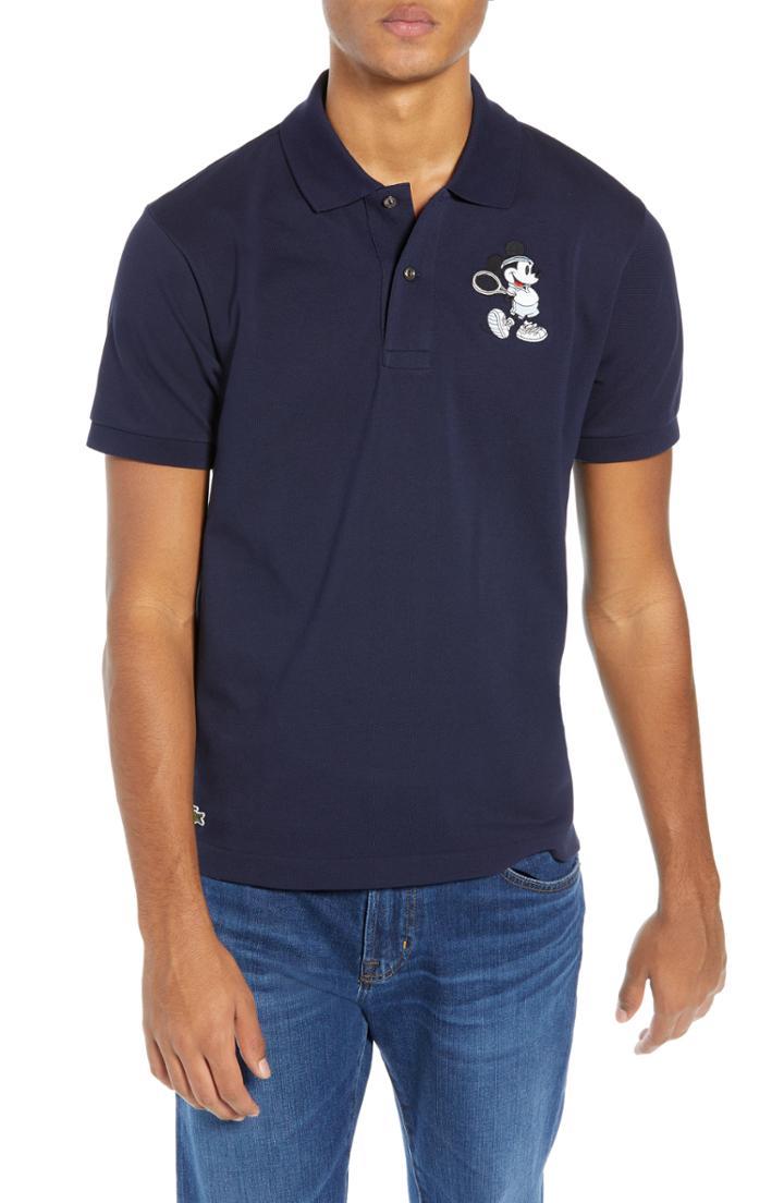 Men's Lacoste Disney Mickey Mouse Fit Polo, Size 3(s) - Blue