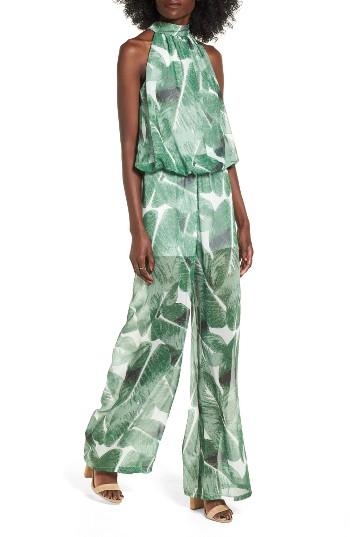 Women's Sentimental Ny Halter Chiffon Jumpsuit - Green