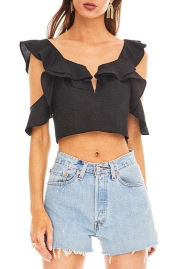 Women's Astr The Label Thea Linen Blend Top